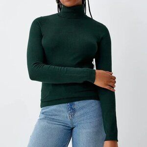 Solid turtleneck sweater